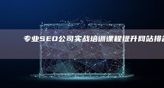 专业SEO公司实战培训课程：提升网站排名与流量秘籍